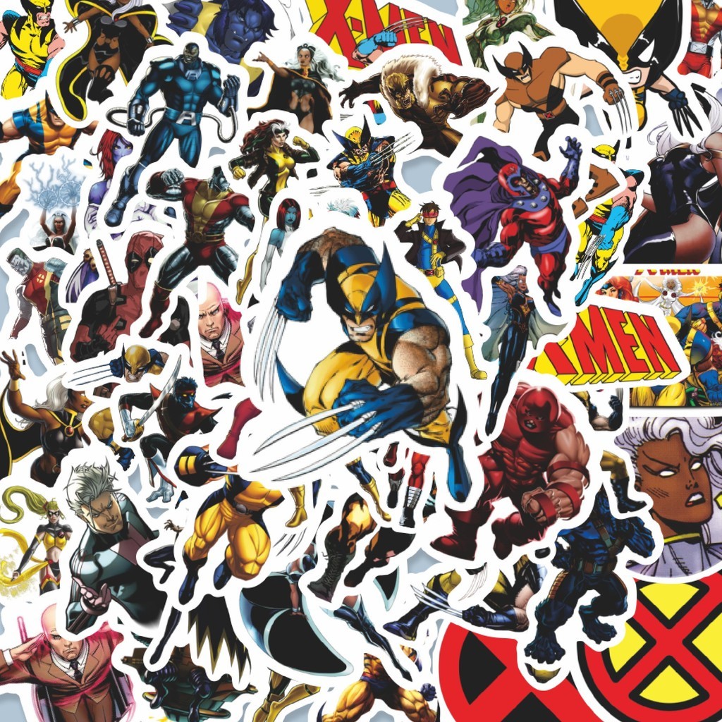

100PCS Lucu Sticker Kartun X-Men Sticker Stiker Aesthetic Stiker Anti Air Stikers Berperekat Waterproof sticker decal buat Motor Helm Buku Journal Koper Casing HP Laptop Botol Minum Hadiah anak