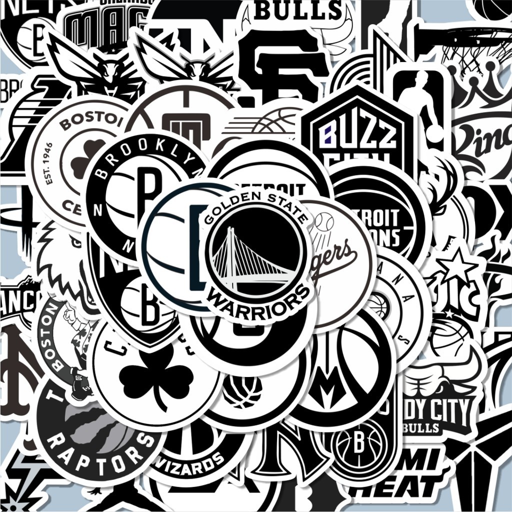 

100PCS Lucu Stiker Aesthetic Black And White Brand Distro Dekorasi Versi 1 Lucu Kreatif untuk Notebook, Skateboard, HP