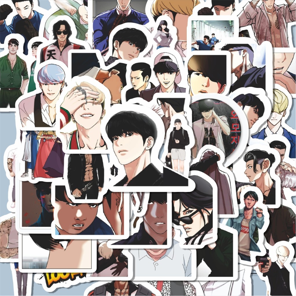 

100PCS Lucu Stiker Webtoon Lookism Stiker Stiker Aesthetic Stiker Anti Air Stikers Berperekat Waterproof sticker decal buat Motor Helm Buku Journal Koper Casing HP Laptop Botol Minum Hadiah anak