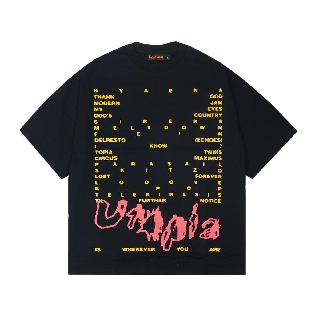 (TOP) KKONTENER TRAVIS SCOTT UTOPIA  RELAXED FIT TSHIRT BLACK