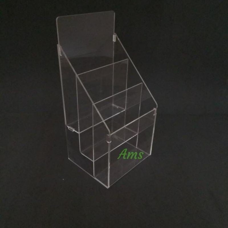 

Akrilik tempat brosur susun A4 tebal bahan 2mm
