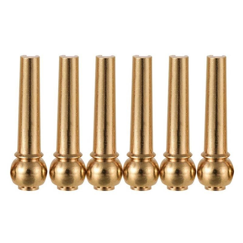 Isi 6 Pin Gitar Akustik Pin Bridge Gitar Logam Tembaga Murni Aksesoris Gitar