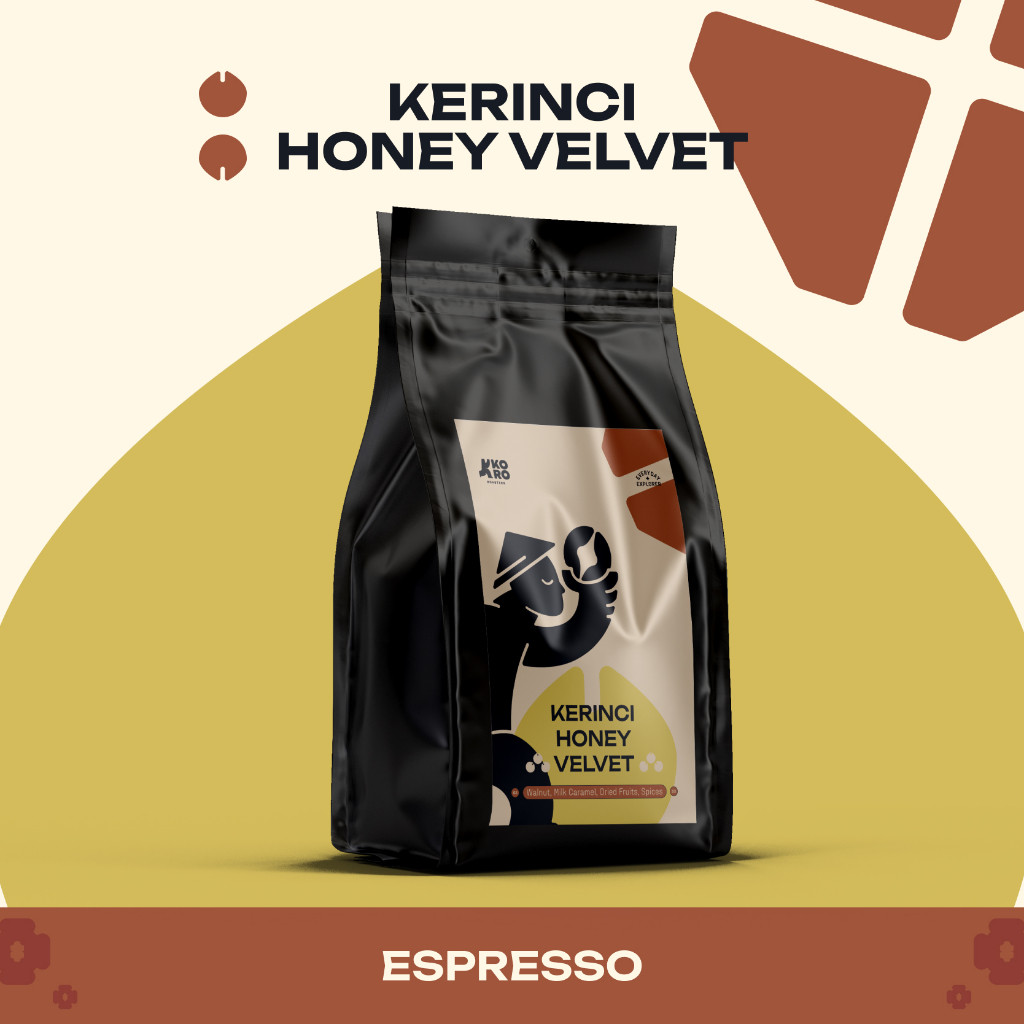 

KORO ROASTERS Arabica Kerinci Honey Velvet Biji Kopi Espresso Sumatra Single Origin Specialty Coffee