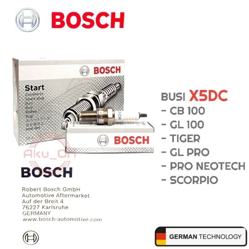 10 pcs BUSI BOSCH X5DC (D8EA) untuk motor cb 100 gl 100 tiger gl pro mega pro lama