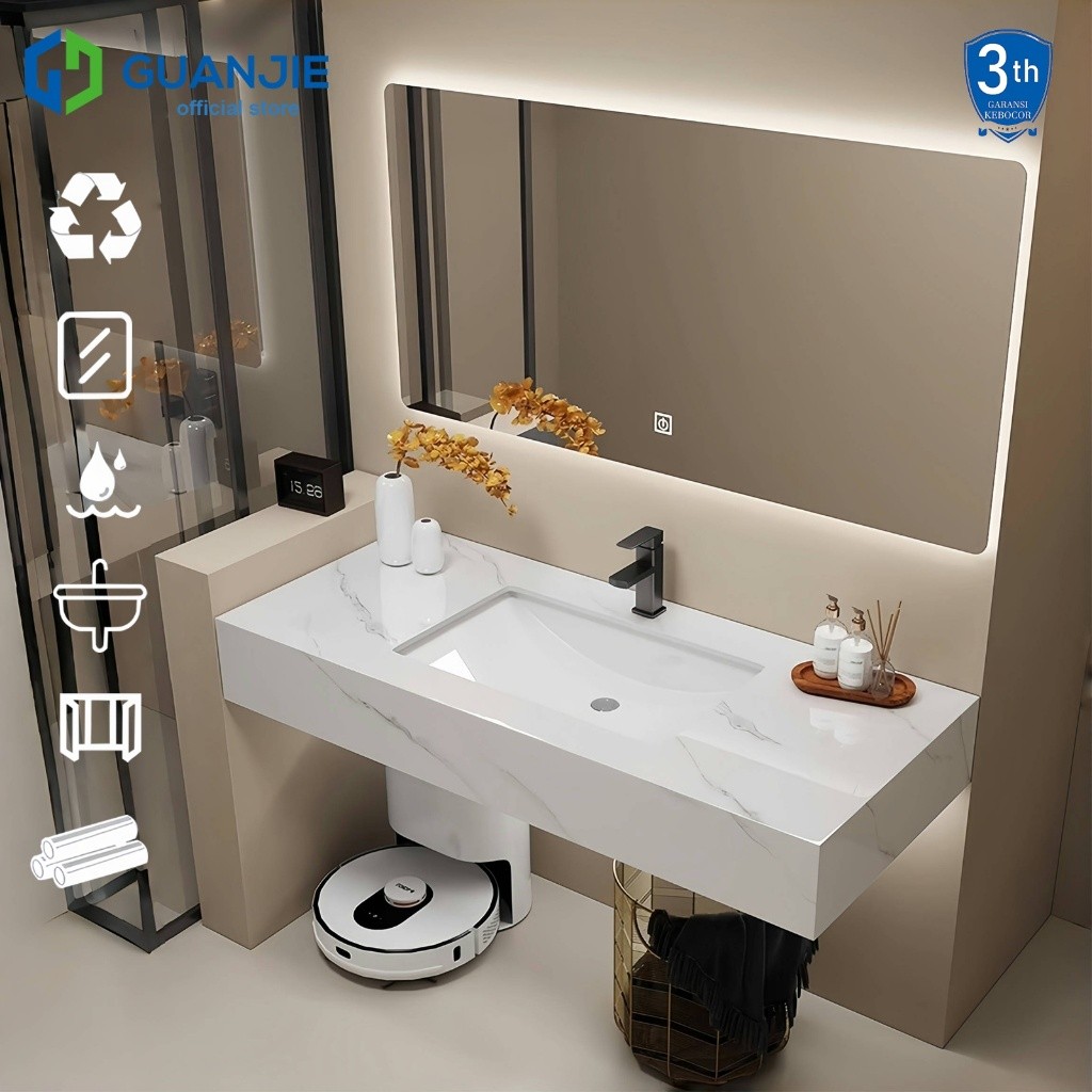 New GUANJIE - cabinet wastafel Wastafel Kabinet Set Rock Beam Stone kabinet kamar mandi wastafel cab