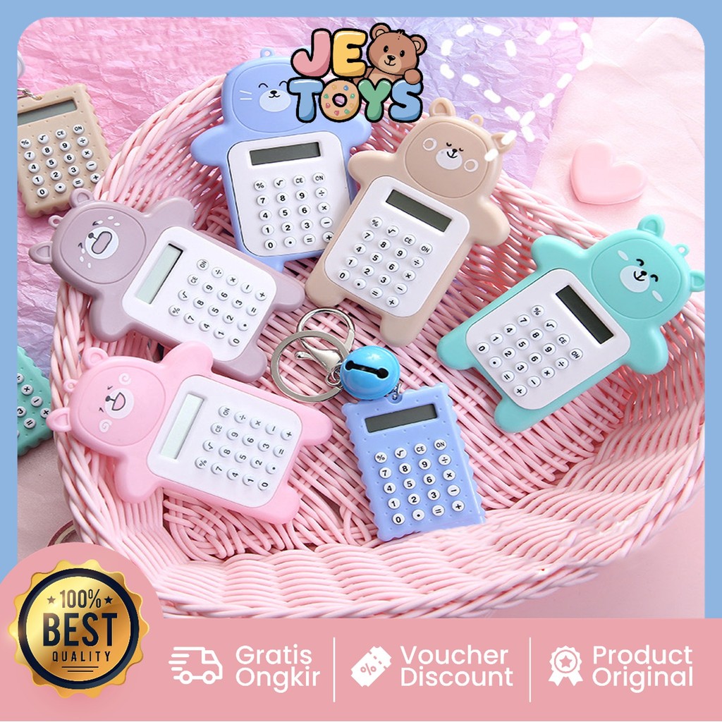 

Je Toys 5531 Kalkulator Mini 8 Digit Tombol Kare Gantungan Kalkulator Mini Kalkulator Motif Beruang Mini