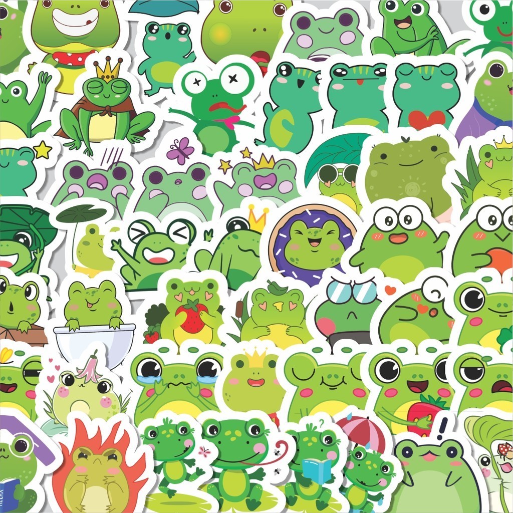 

Stiker Cutting Pack Sticker Hewan Katak Isi 100Pcs Series Aesthetic Lucu Keren Untuk Koper Bahan Vynil