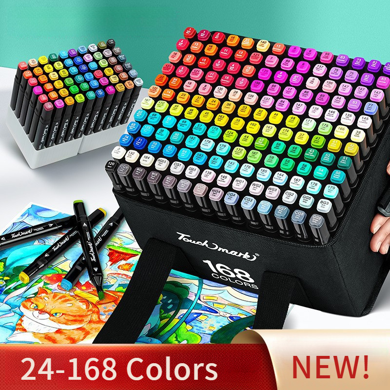

24-168 Colors Markers BrushPen Drawing DIY Colour for Painting Highlighter School Art Supplies for Artist Stationery Xmas Gifts