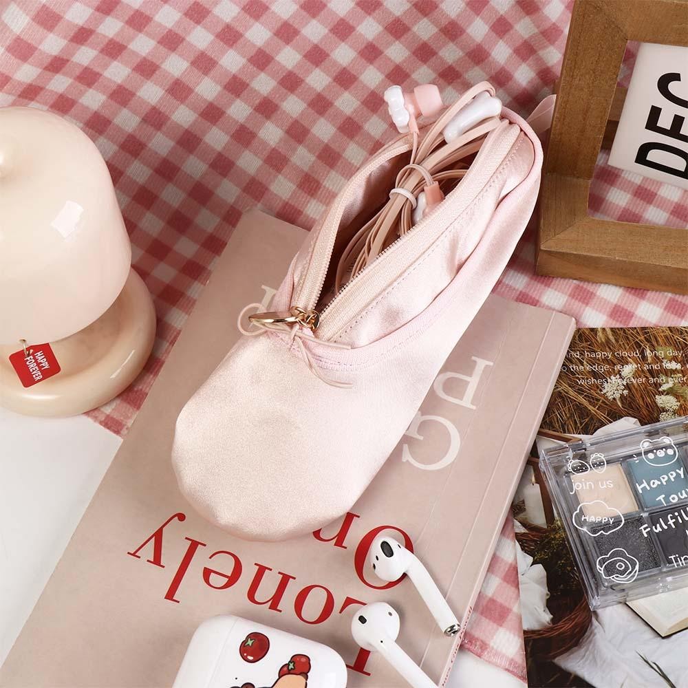 

Large Capacity Ballet Shoes Pencil Case Cute Design Pencil Holder Satin Stationery Bag Makeup Bag School Pencil Box
