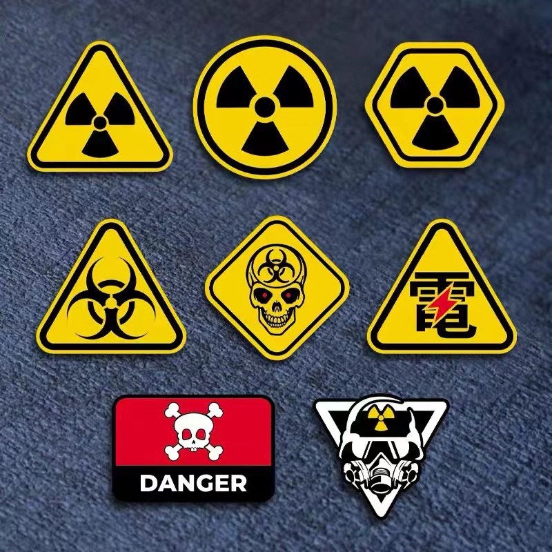 

Nuclear Radiation Danger Warning Biochemical Radiation Metal Stick Mobile Phone Tablet Laptop Personality Metal Sticker