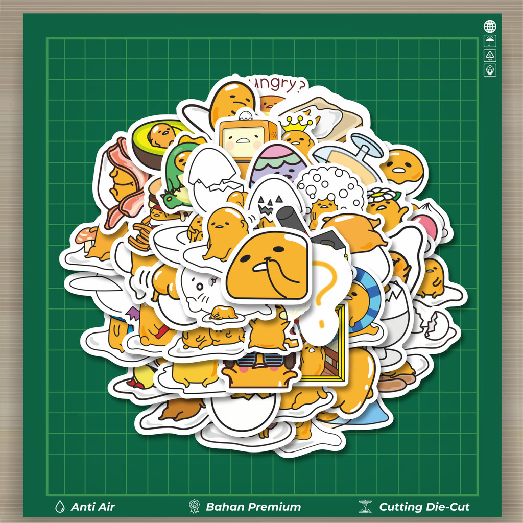 

HOT 50 PCS STIKER Stiker Kartun Gudetama Stiker Stiker Fashion Cars Decal Dingin Kartu Album Custom Vinyl Anti Air- Sticker Aesthetic Buku Journal Koper Casing HP Tablet Laptop Helm Motor Botol Minum