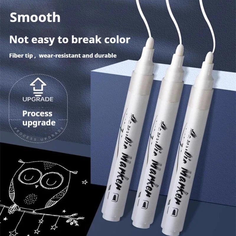 

8Pcs Waterproof Metal Marker 2mm Permanent White Paint Pen Art Painting Graffiti Pens Fabric Wood Stone Tire Leather Marker