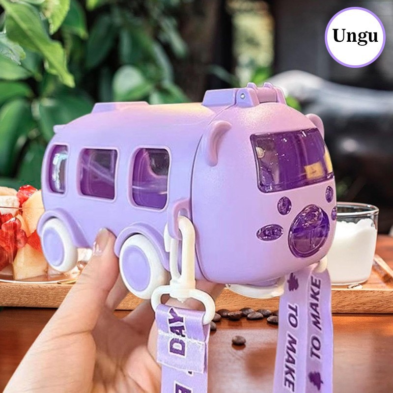 

500ML Botol Minum Anak Bentuk Mobil Bus Botol Minum Karakter Mobil Mobilan Free Stiker 2D
