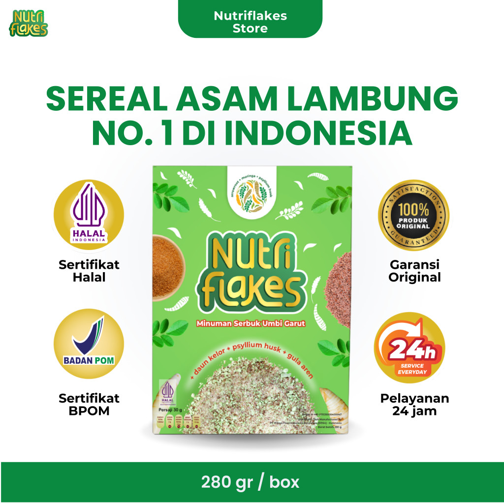 

Nutriflakes Sereal Umbi Garut Asam Lambung Original 1 Box