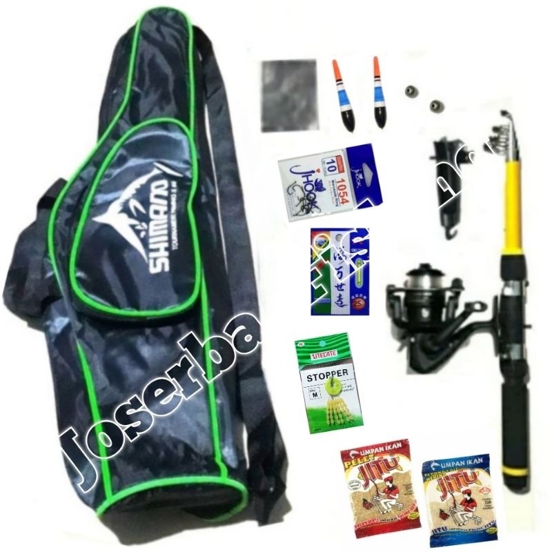 Paket Komplit 1 Set Alat Pancing Bonus Tas Pancing 60 cm Lengkap Siap Strike