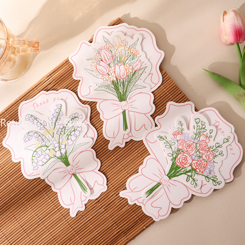 

Flower Business Cards Rose Bouquet High-End Small Card Birthday Card Ins Wedding Accompaniment Gift Thank You Cards Postcard