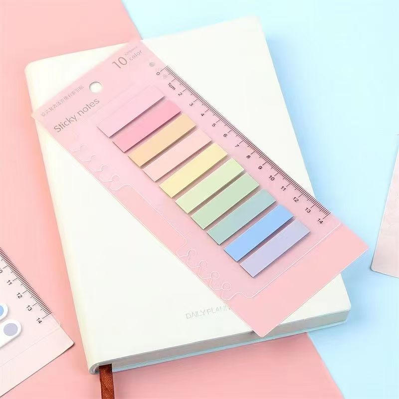 

200pcs Sticky Note Index - Transparan Aesthetic Warna Pastel Vintage untuk Binder & Dokumen Alat Tulis