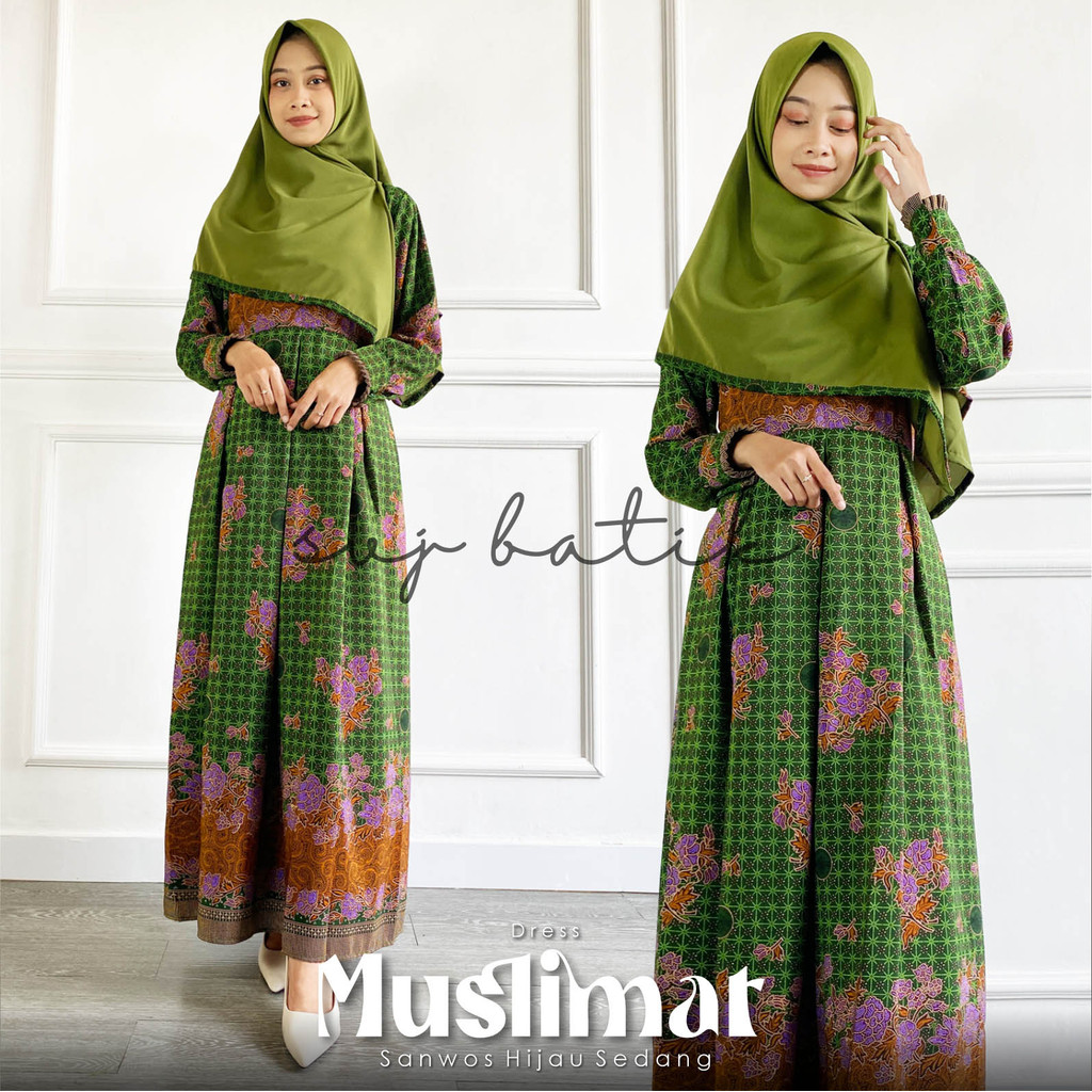 [LAPAKGROSIR] - Muslimat Gamis jilbab bahan sanwos syari set aksesoris muslimat nu wanita tas kipas 