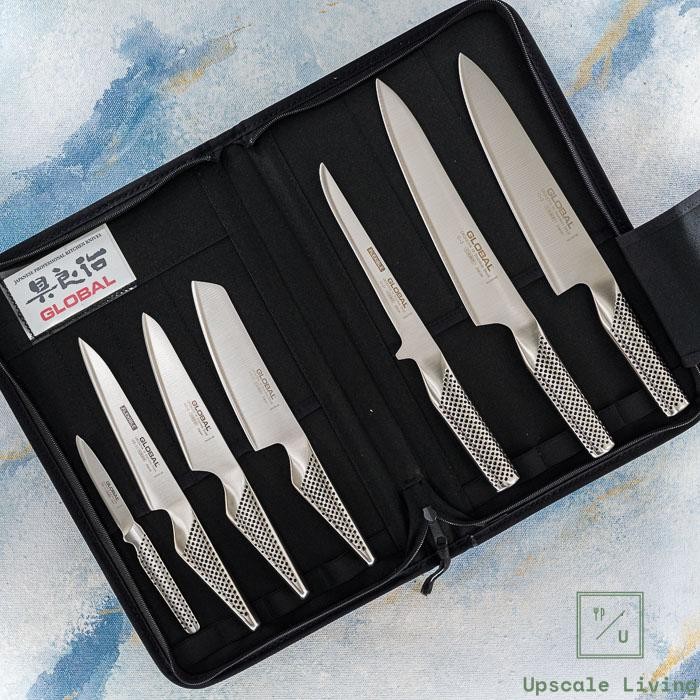 Pisau Jepang Gift Set of 7 Japanese Knife GLOBAL 7 Pisau Dan Tas Set