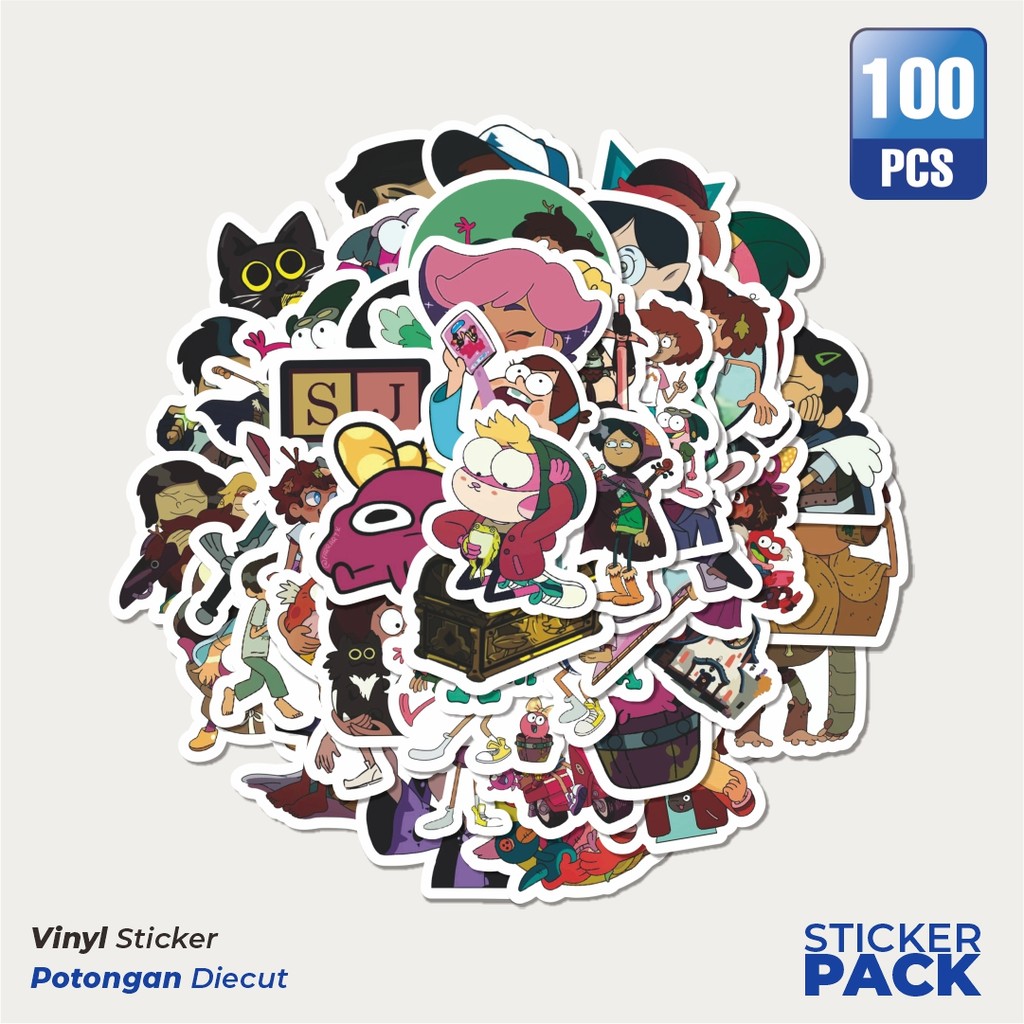 

MURAH 100 PCS Stiker Amphibia Series Waterproof Aesthetic- Untuk Laptop, Motor, dan Helm - Paper Stationery Pack