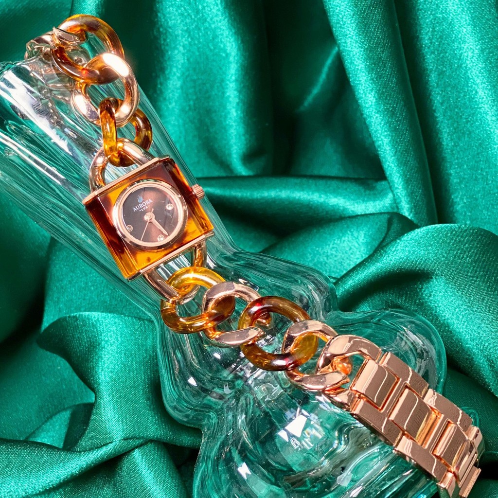 [TANPA BOX] Jam Tangan Wanita Aurora Lux 4274 Gembok Rantai Stainless Steel Analog Watches