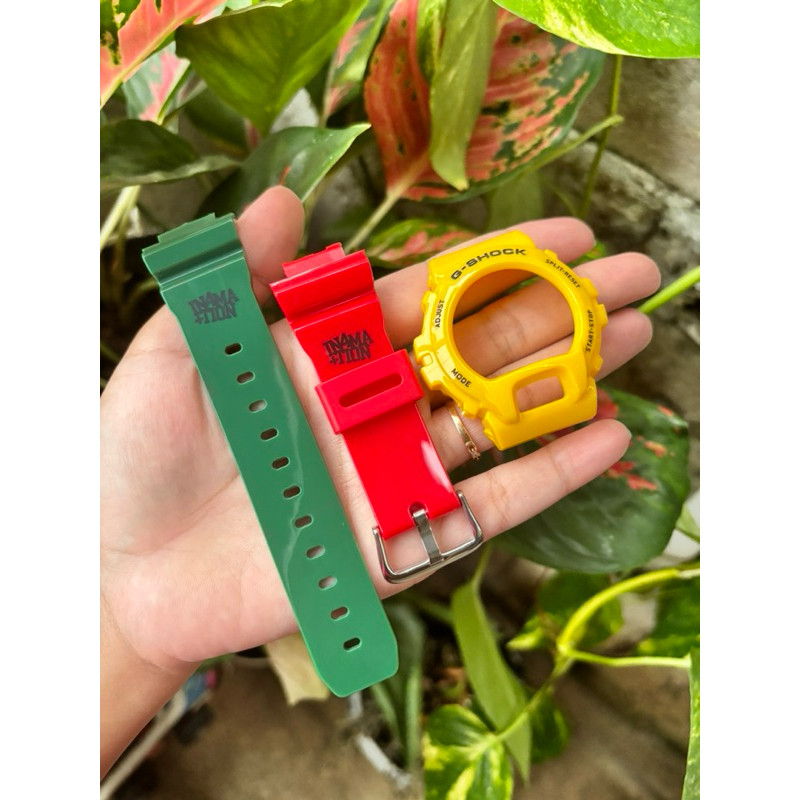 Bnb Gshock Dw6900 Solid Rasta Glossy Modul Original