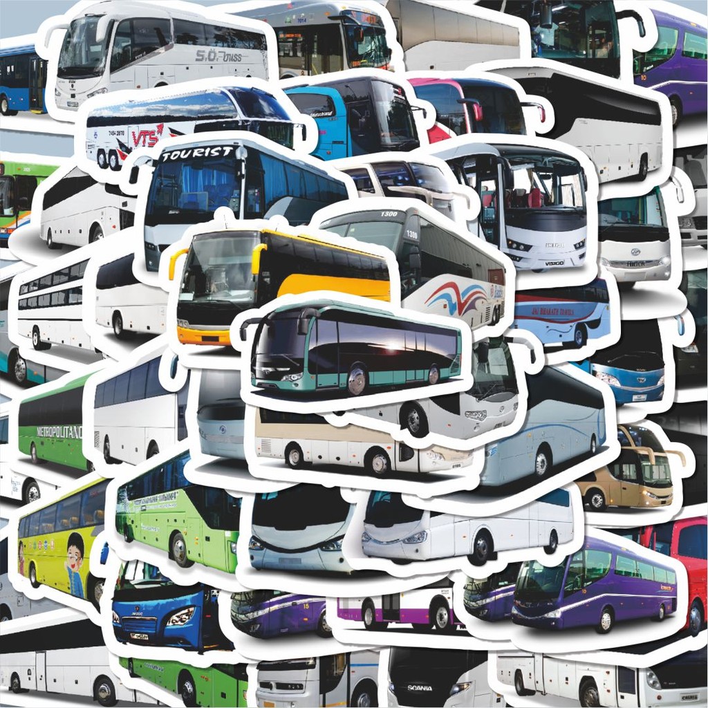 

100PCS Lucu Stiker Tour Bus Stiker Aesthetic Stiker Anti Air Stikers Berperekat Waterproof sticker decal buat Motor Helm Buku Journal Koper Casing HP Laptop Botol Minum Hadiah anak