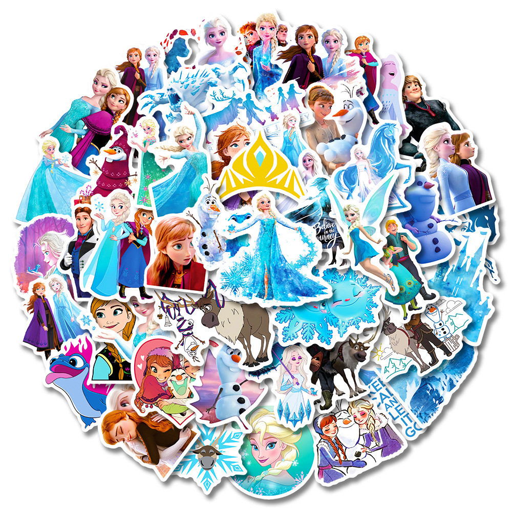 

10/30/50PCS Disney Cartoon Frozen Stickers Princess Anna Elsa Cute Decals DIY Notebook Skateboard Guitar Bike Laptop Kid Toys