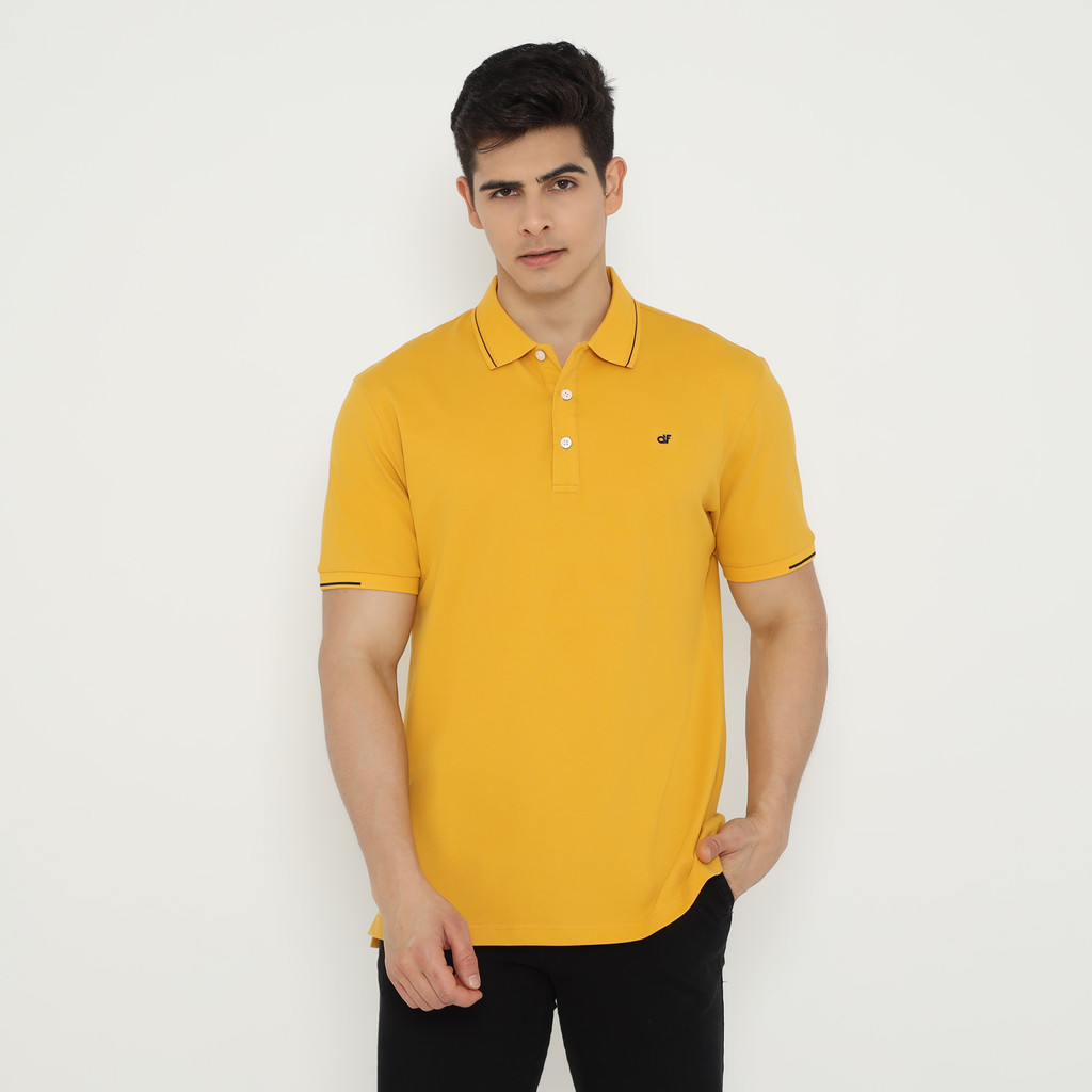 d&f Polo Shirt Basic Pria - Mustard