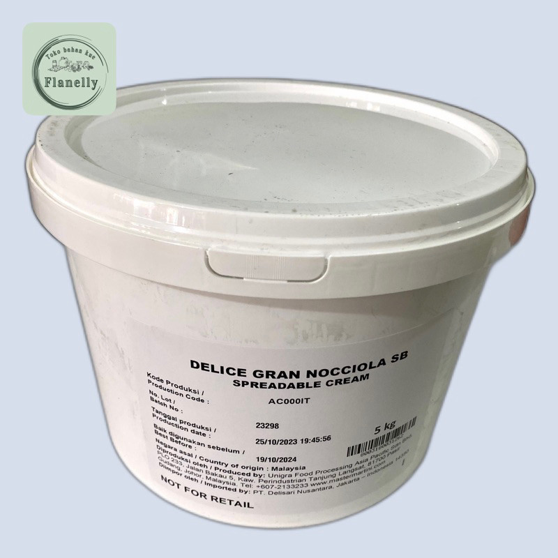 

1kg DELICE GRAN NOCCIOLA SPREADABLE CREAM selai coklat hazelnut REPACK