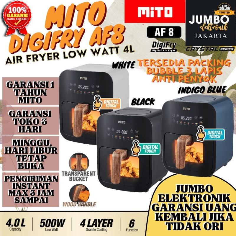 Mito Air Fryer AF8 Digifryer Mito 4 Liter Air Fryer Low Watt