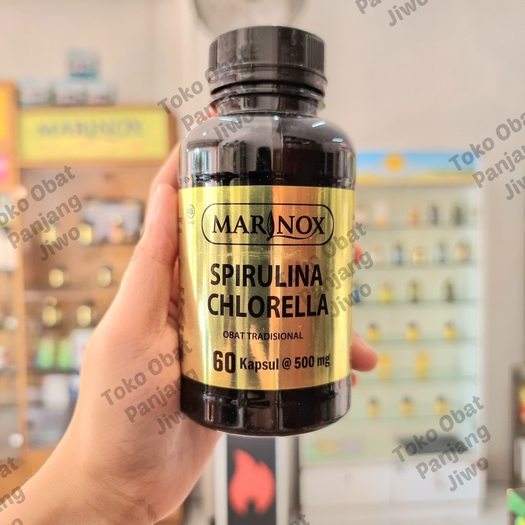 Marinox Spirulina Chlorella 500mg 60 Kapsul - Detoxifikasi Antioksidan