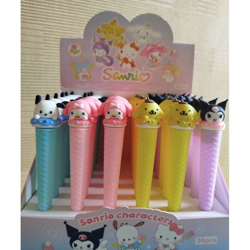 

New Pulpen Ice Cream Gel Ink Pen 1Box 36pcs Capybara Kuromi Labubu || Pulpen Cone Ice CreamPremium