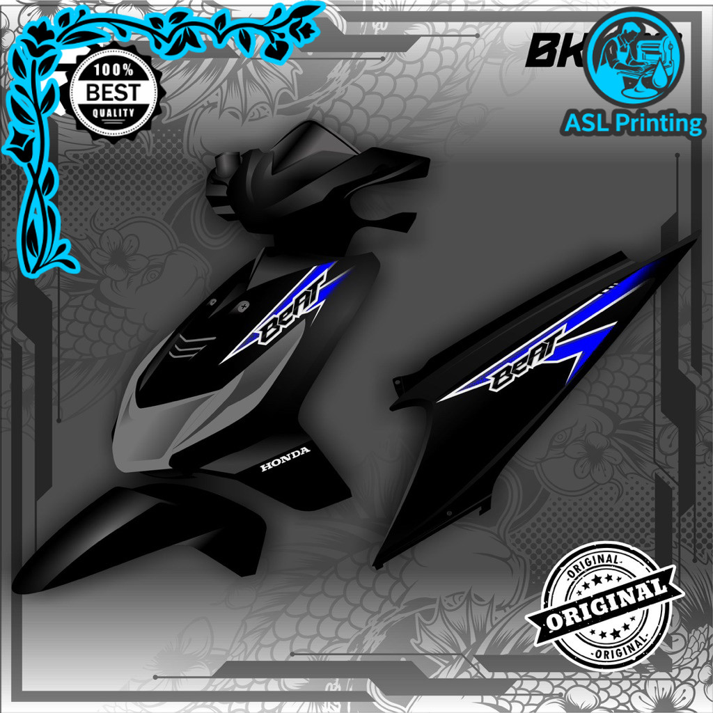 Stiker motor matic Striping Variasi Thailand Beat Karbu