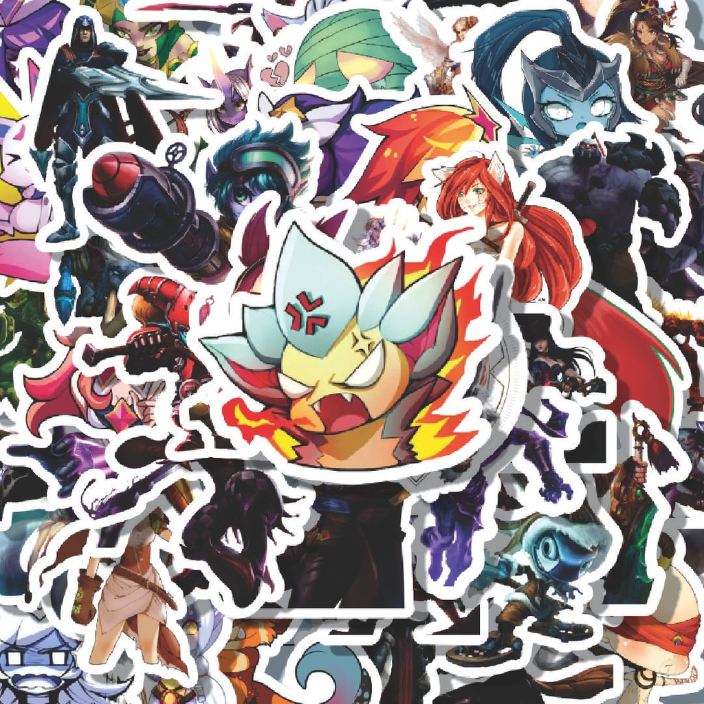 

100PCS Lucu Stiker Kartun League Of Legends Skin 7 Stiker Aesthetic Stiker Anti Air Stikers Berperekat Waterproof sticker decal buat Motor Helm Buku Journal Koper Casing HP Laptop Botol Minum Hadiah anak