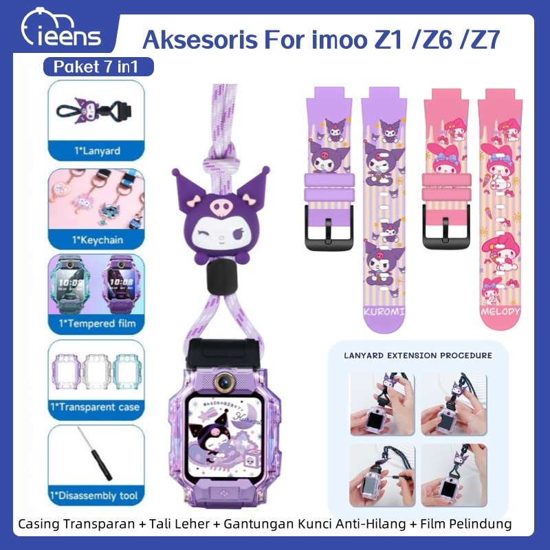 Aksesoris IMOO [Paket 7in1] For imoo Z1/ Z6 /Z7 Neck Lanyard Strap Anti-loss Keychain untuk imoo Wat