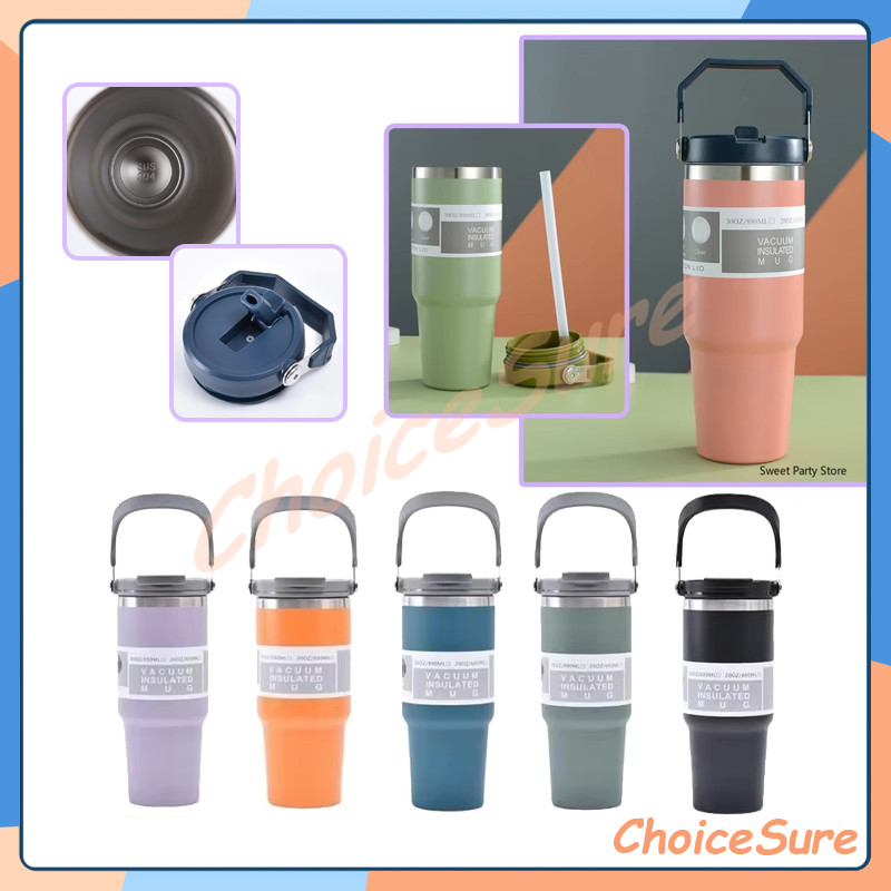 Portable Thermos Botol minum besar/tumbler 890ml Mug panas/Portable Tumbler Sedotan