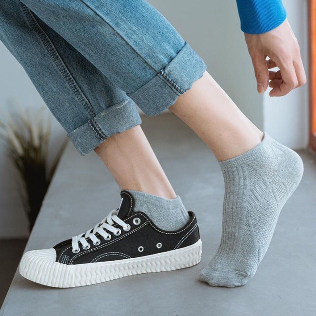 (KKGF)KAOS KAKI GARIS FASHION WANITA PRIA KAOS KAKI PENDEK POLOS GARIS