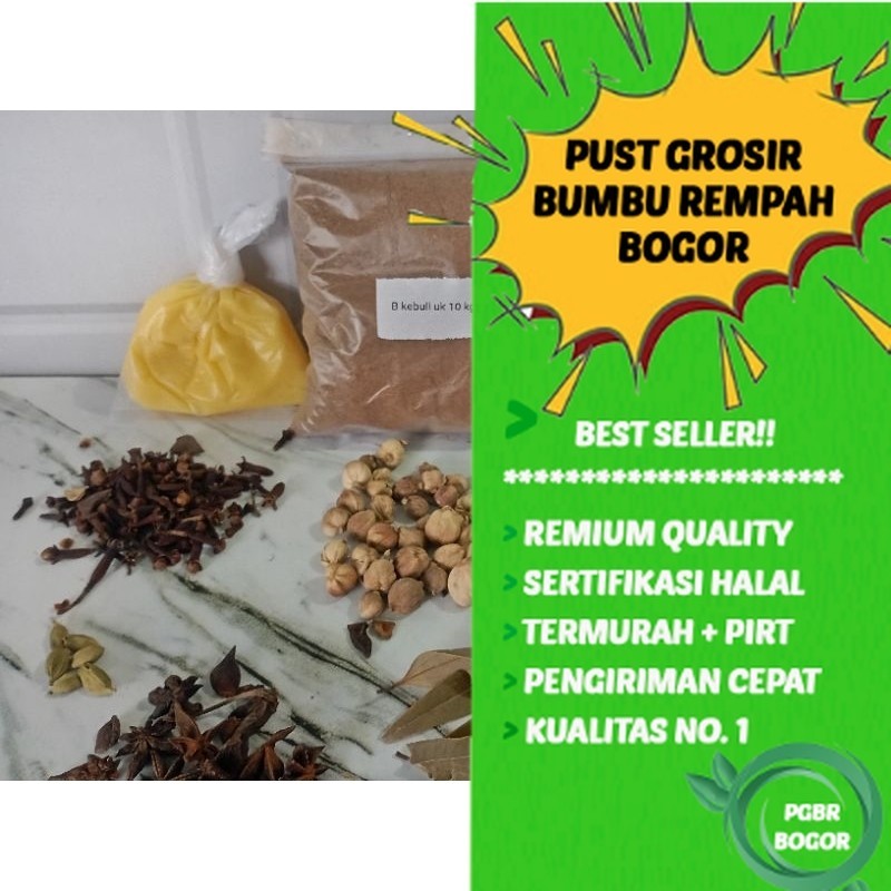 

Bumbu kebuli untuk 10 kg beras lengkap tambah rempah dan minyak nabati grosir Pusat Kebuli Bogor
