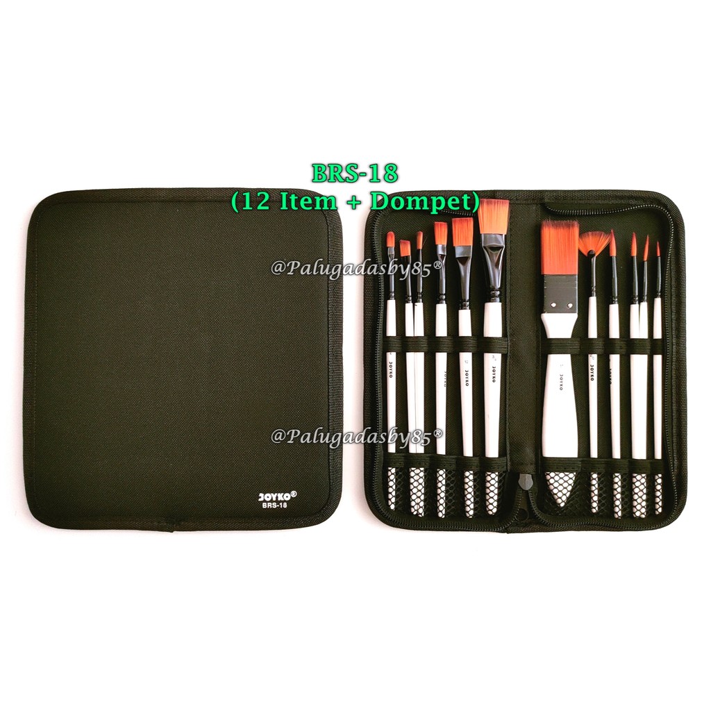 

(1 Set) GROSIR Kuas Cat Air JOYKO BRS-18 Set / Brush Kuas Cat Air Lukis Acrylic Joyko BRS-18