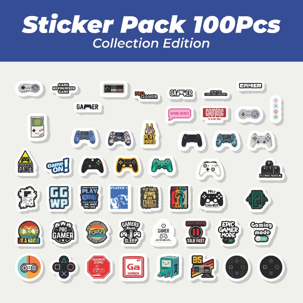 

Hot Stiker Game Pad Lucu Anti Air Stikers Berperekat Waterproof Sticker Decal Buat Motor Helm Buku Journal Koper Casing HP Laptop Botol Minum