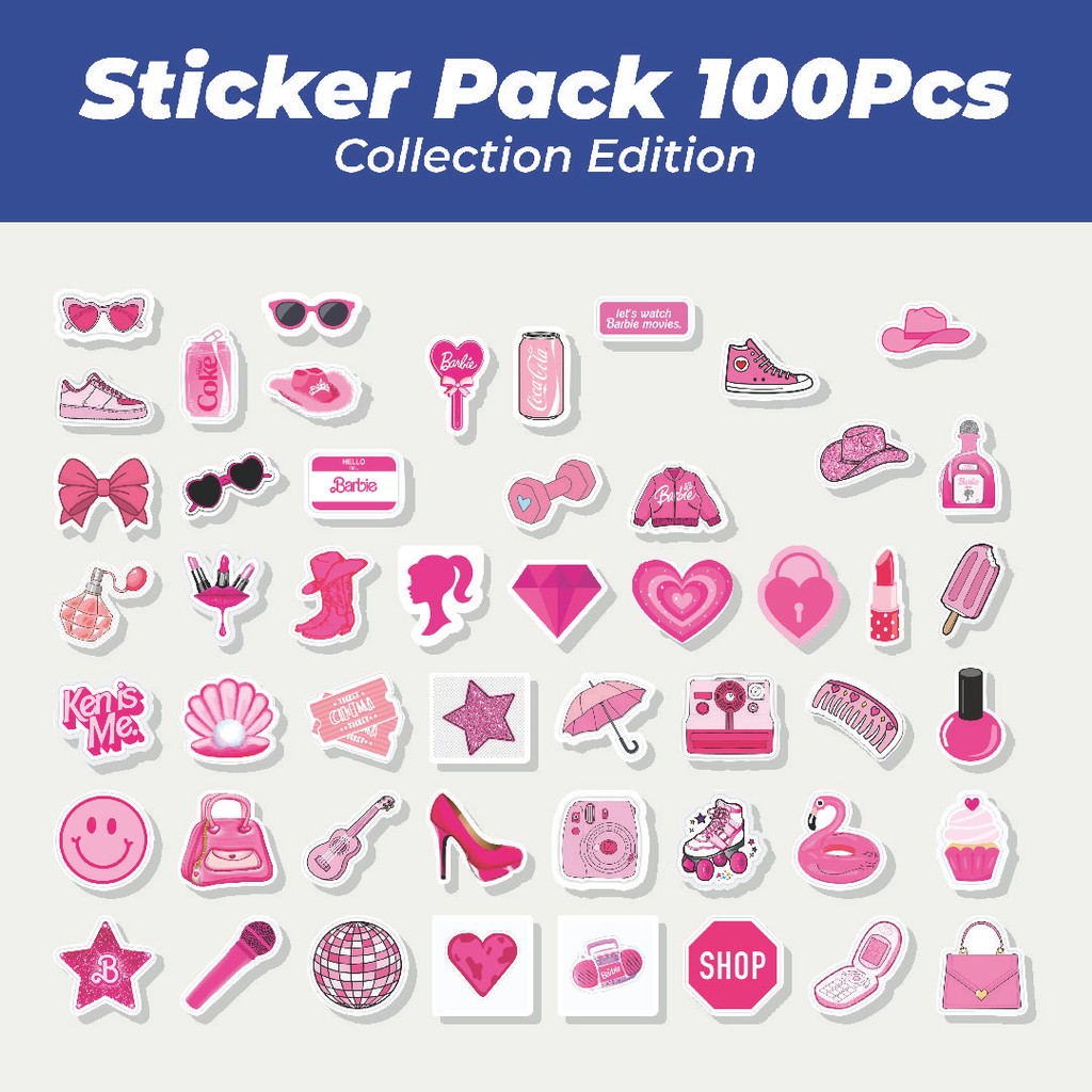 

Hot Stiker Pink Barbie Lucu Anti Air Stikers Berperekat Waterproof Sticker Decal Buat Motor Helm Buku Journal Koper Casing HP Laptop Botol Minum