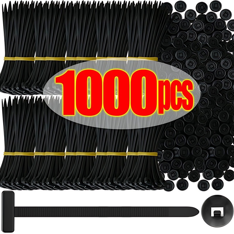 

Nylon Universal Cable Tie Buckle Heavy Duty Zip Ties with Clips Button Wire Strapping Holder Wrap Auto Car Fasteners Organizer