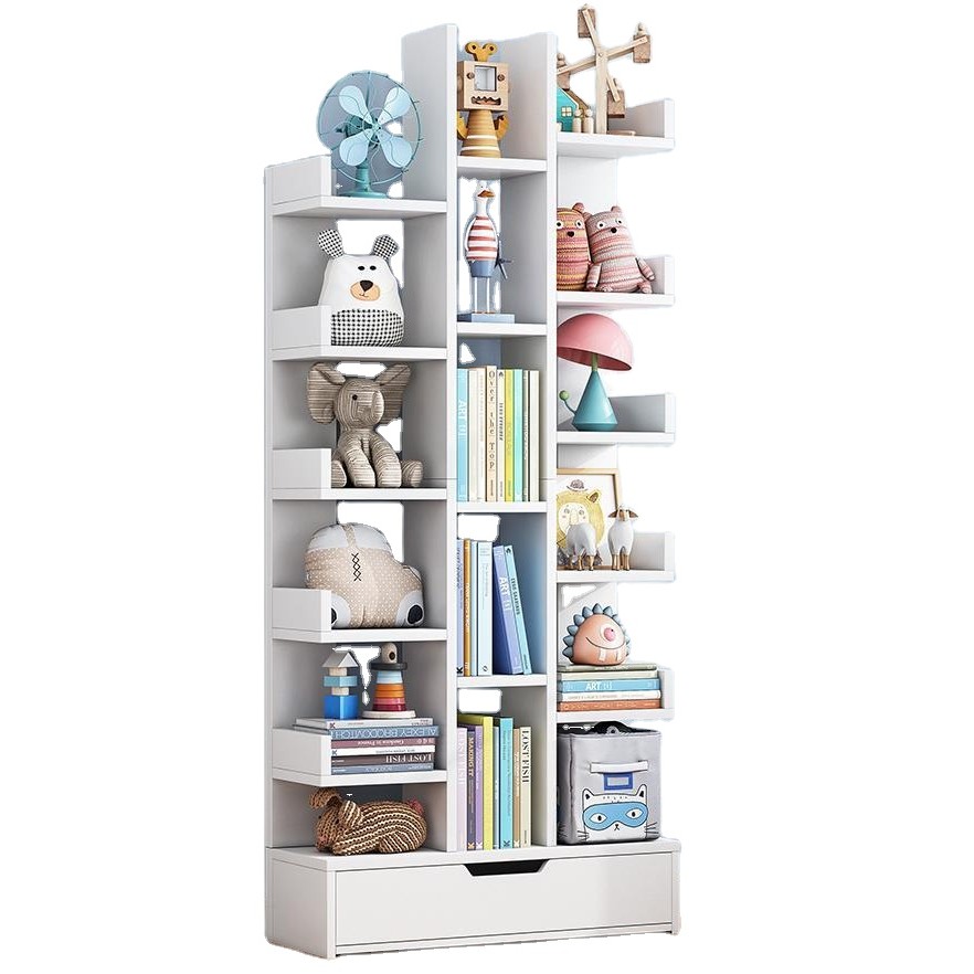 

Modern creative bookshelf wooden bookcase library magazine storage rack