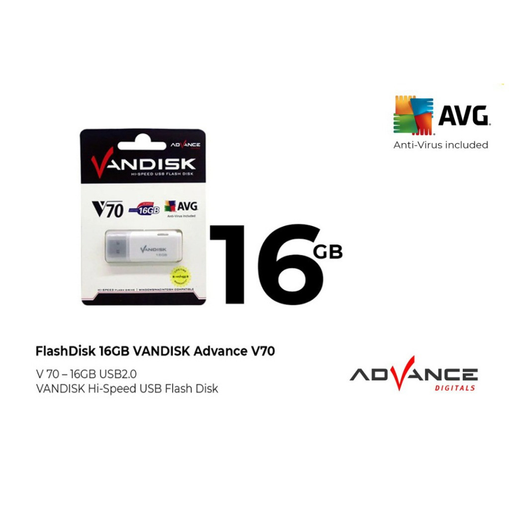 Flashdisk 16GB VANDISK Advance V70 / Flashdisk VANDISK 16GB