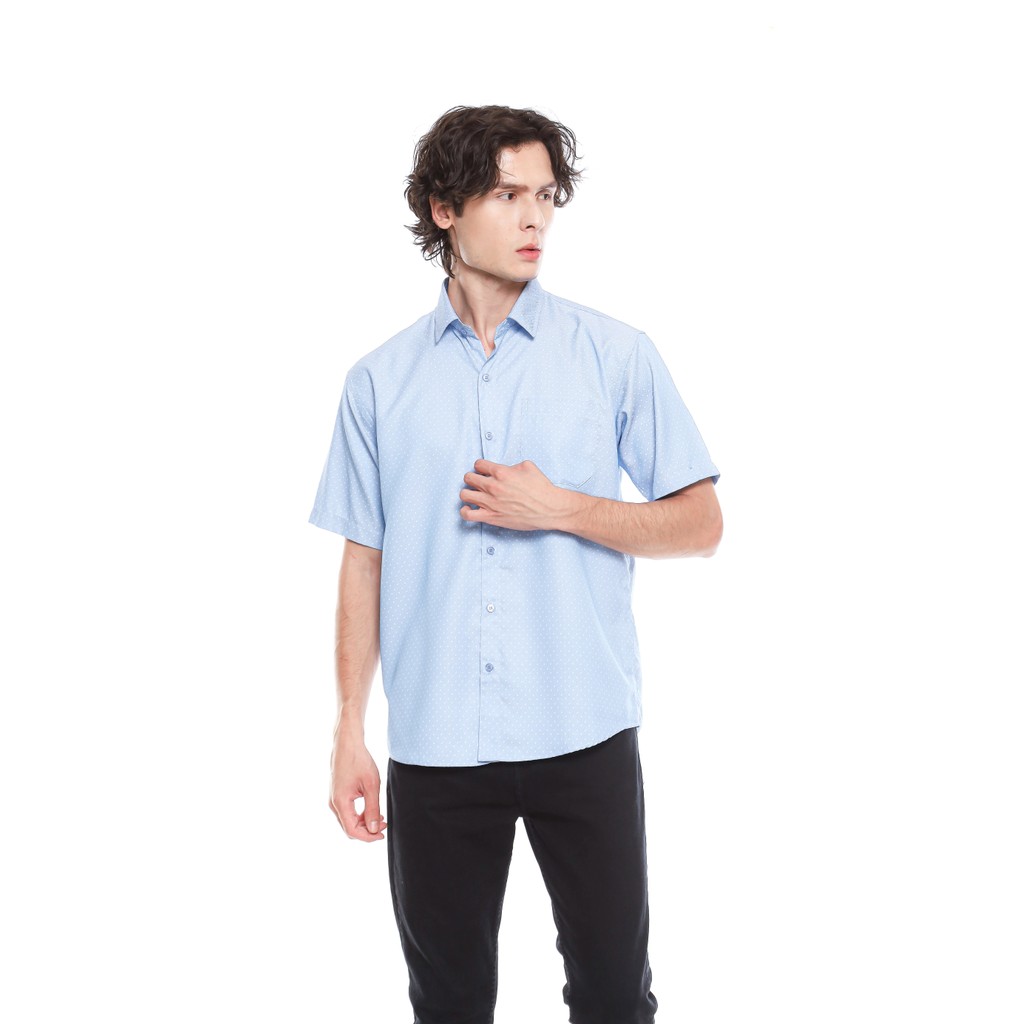 SEMBOSS Essential Kemeja Lengan Pendek Formal Kantor Bahan Katun 05