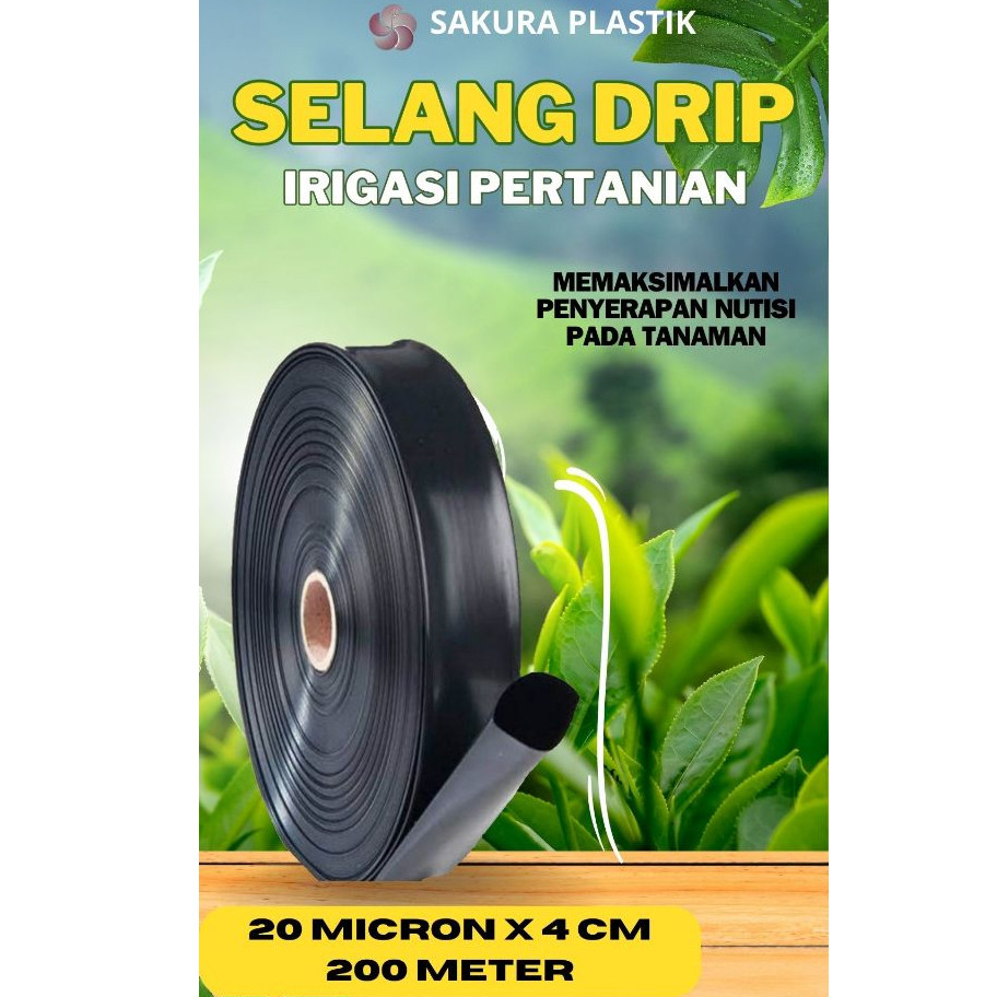 Selang Drip 20 mikron 4cm 200 meter - Pipa 3/4 inch