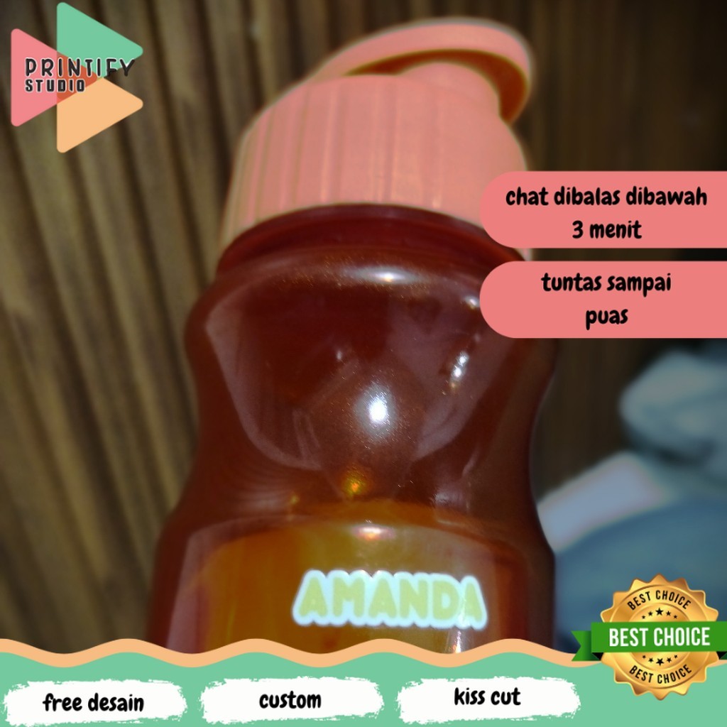 

Printify - Stiker Penanda Barang Perabot Sendok Permanen UV DTF Anti Air