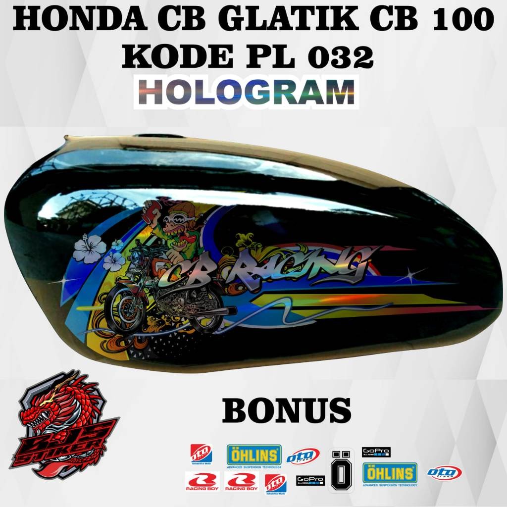 COD / striping CB 100 CB GLATIK - stiker striping list hologram variasi honda CB 100 CB GLATIK PL 03