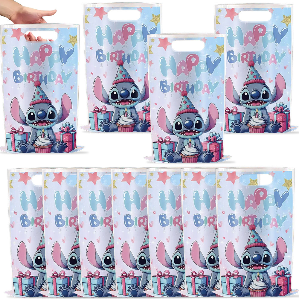 

10/50Pcs New Disney Stitch Gift Bag Candy Loot Bag Blue Stitch Party Favors Goodie Gift Bags for Kids Boys Birthday Baby Shower